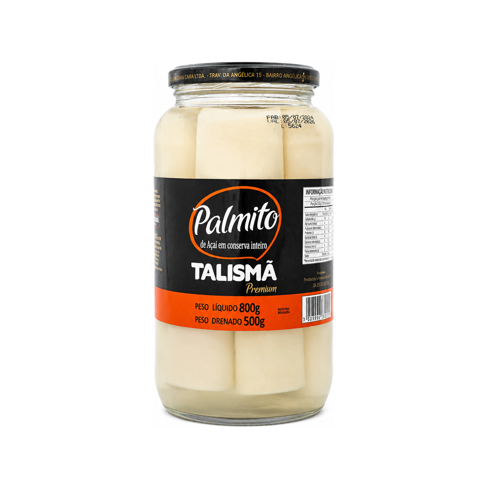 Palmito Talismã inteiro 500g